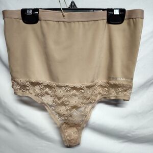 BCBGMaxAzria Tan Lace Detail Thong